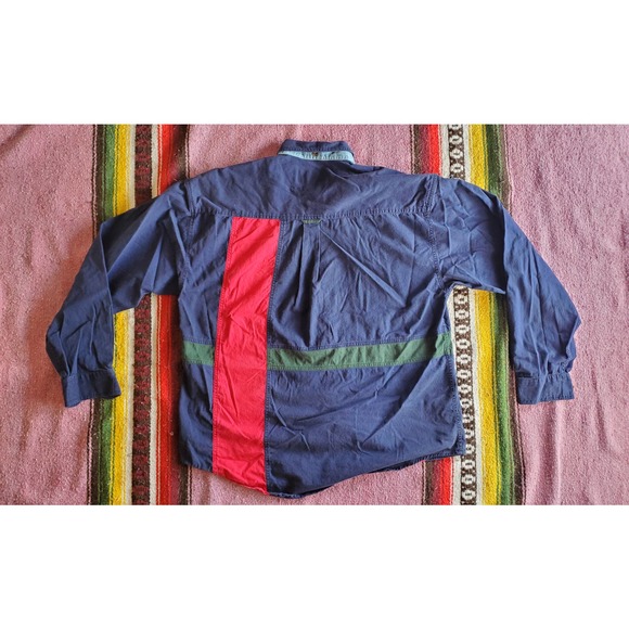 Vintage Urgent Gear Long Sleeve Button Up Shirt L Blue - Picture 3 of 3